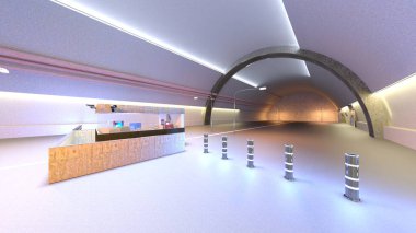 Uzay gemisi hangarının 3D görüntülemesi