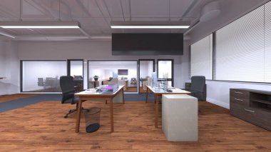 Ofis alanının 3B görüntülemesi