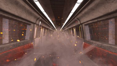 Araç yangınının 3 boyutlu görüntüsü