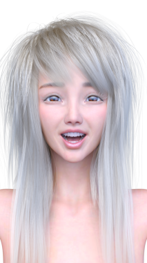 Bir kadının yüzünün 3 boyutlu görüntüsü.