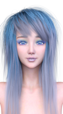 Bir kadının yüzünün 3 boyutlu görüntüsü.