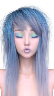 Bir kadının yüzünün 3 boyutlu görüntüsü.