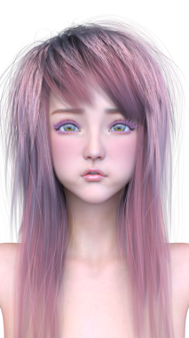 Bir kadının yüzünün 3 boyutlu görüntüsü.