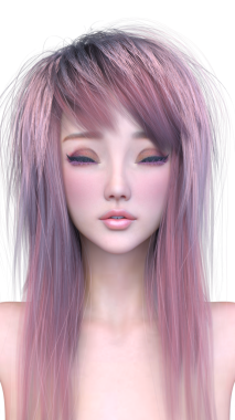 Bir kadının yüzünün 3 boyutlu görüntüsü.