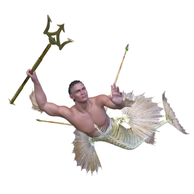 3D rendering of a merman