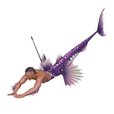 3D rendering of a merman