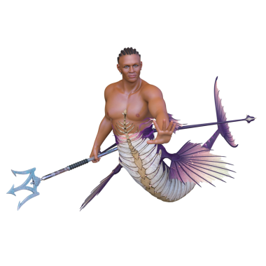 3D rendering of a merman