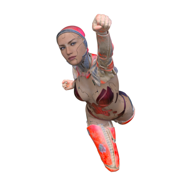 Dişi bir sayborgun 3D canlandırması