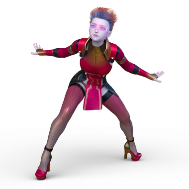 Bir siber kadının 3 boyutlu canlandırması