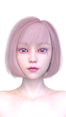 Bir kadının yüzünün 3 boyutlu görüntüsü.