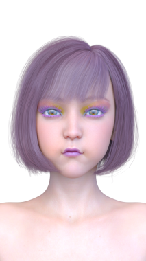 Bir kadının yüzünün 3 boyutlu görüntüsü.