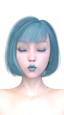 Bir kadının yüzünün 3 boyutlu görüntüsü.