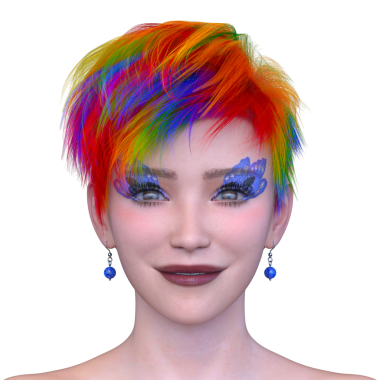 Bir kadının yüzünün 3 boyutlu görüntüsü.