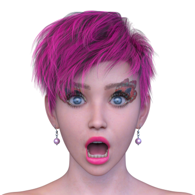 Bir kadının yüzünün 3 boyutlu görüntüsü.