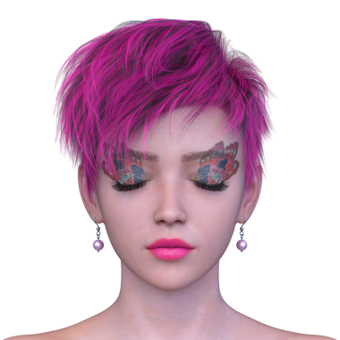 Bir kadının yüzünün 3 boyutlu görüntüsü.