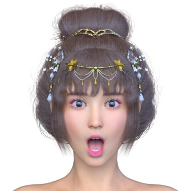 Bir kadının yüzünün 3 boyutlu görüntüsü.