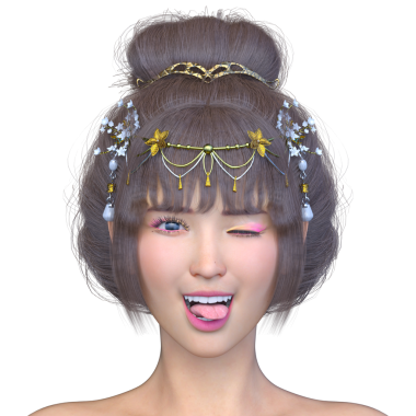 Bir kadının yüzünün 3 boyutlu görüntüsü.