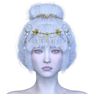 Bir kadının yüzünün 3 boyutlu görüntüsü.