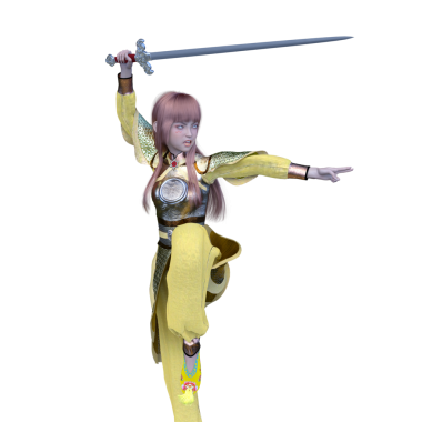 3 boyutlu kadın eskrimci.