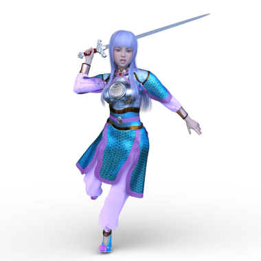 3 boyutlu kadın eskrimci.