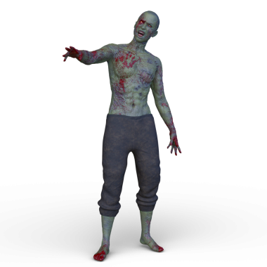 Erkek bir zombinin 3 boyutlu canlandırması