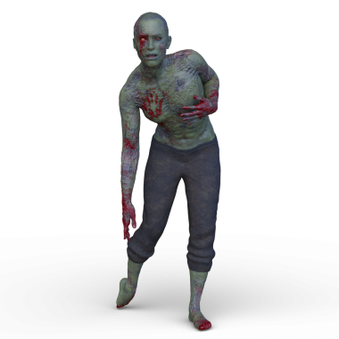 Erkek bir zombinin 3 boyutlu canlandırması