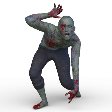 Erkek bir zombinin 3 boyutlu canlandırması