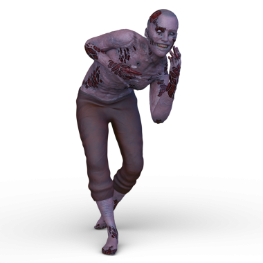 Erkek bir zombinin 3 boyutlu canlandırması