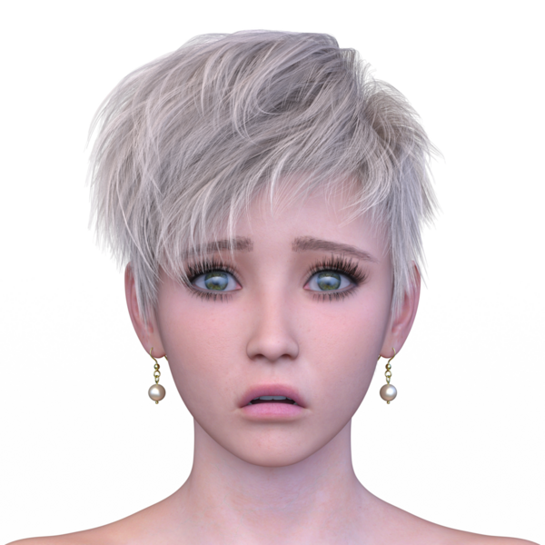 Bir kadının yüzünün 3 boyutlu görüntüsü.