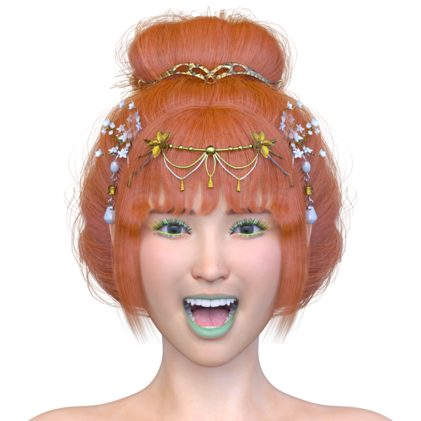 Bir kadının yüzünün 3 boyutlu görüntüsü.