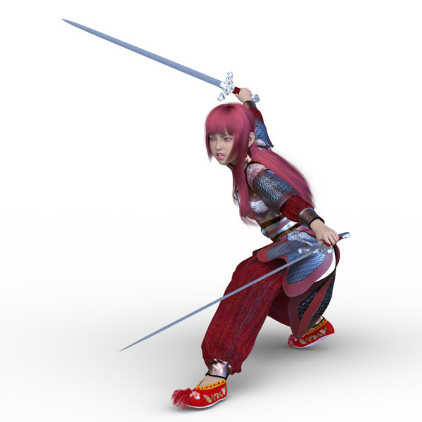 3 boyutlu kadın eskrimci.