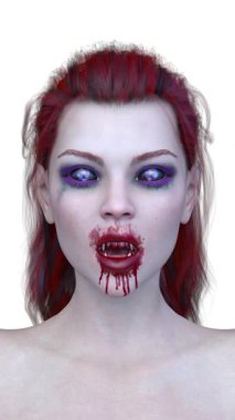 Dişi bir vampirin 3 boyutlu görüntüsü.