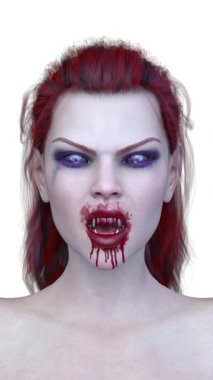 Dişi bir vampirin 3 boyutlu görüntüsü.
