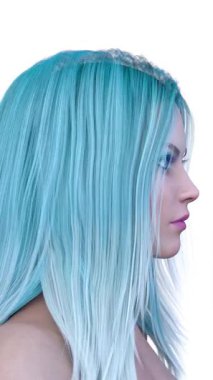 Bir kadının yüzünün 3 boyutlu görüntüsü.