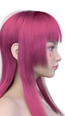 Bir kadının yüzünün 3 boyutlu görüntüsü.