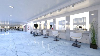 Güzellik salonunun 3 boyutlu canlandırması