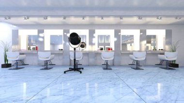 Güzellik salonunun 3 boyutlu canlandırması