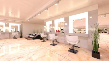 Güzellik salonunun 3 boyutlu canlandırması