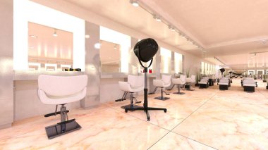 Güzellik salonunun 3 boyutlu canlandırması