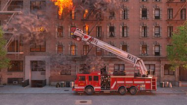 Yangın sahnesinin 3 boyutlu canlandırması