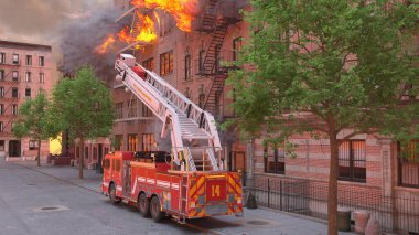 Yangın sahnesinin 3 boyutlu canlandırması