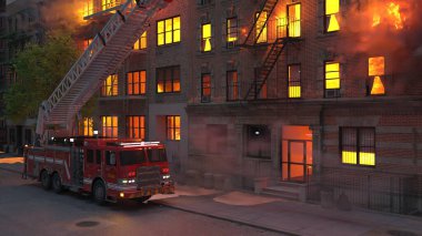 Yangın sahnesinin 3 boyutlu canlandırması