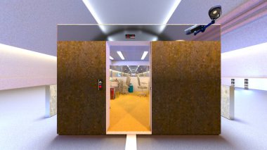 Giriş lobisinin 3 boyutlu görüntülemesi