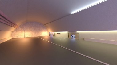 Giriş lobisinin 3 boyutlu görüntülemesi