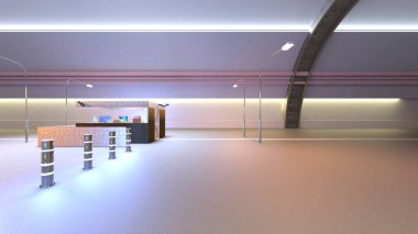 Giriş lobisinin 3 boyutlu görüntülemesi