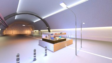 Giriş lobisinin 3 boyutlu görüntülemesi