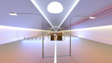 Giriş lobisinin 3 boyutlu görüntülemesi