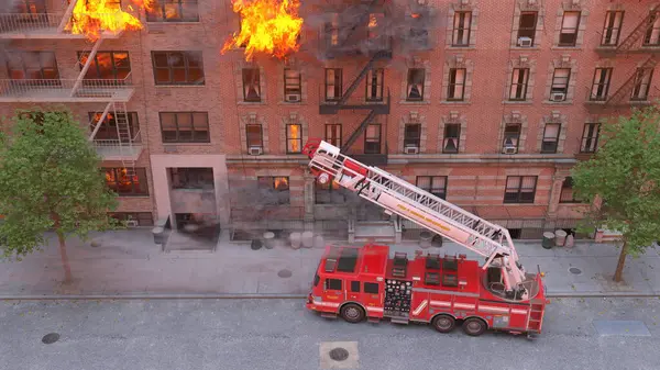 Yangın sahnesinin 3 boyutlu canlandırması