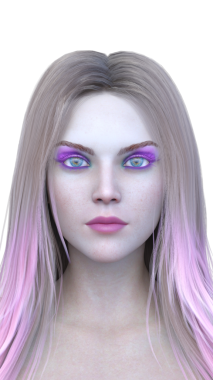 Bir kadının yüzünün 3 boyutlu görüntüsü.