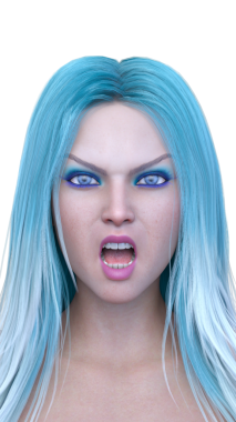 Bir kadının yüzünün 3 boyutlu görüntüsü.